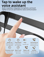 Lunettes intelligentes avec haut-parleurs intégrés, commande tactile, audio HD, réduction du bruit, longue durée de vie de la batterie pour le bureau et l'extérieur