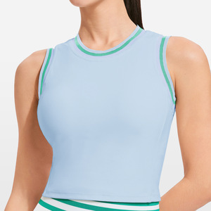 Date Logo Personnalisé S-3XL Femmes Golf Tennis Porter Rayé Rembourré Débardeur Yoga Actif Padel Pickleball Top - Product Image 3