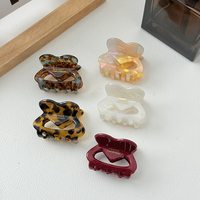 프렌치 4.8cm 아세트산 심장 헤어 클로 롤빵 헤어 스타일 액세서리 아세테이트 헤어 클로 미니 팝 귀여운 헤어 클립 여성용 모자