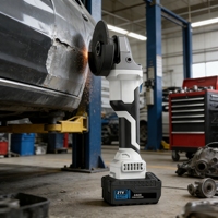 Meuleuse d'angle sans fil professionnelle sans balais 21V 1 batterie chargeur étui pour la coupe et le meulage du métal et du bois - Meuleuse d'angle