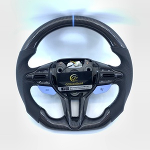 Volante Deportivo de Fibra de Carbono Personalizado para <span class=keywords><strong>Hyundai</strong></span> I30N 2018-2020 con Línea Azul - Product Image 1
