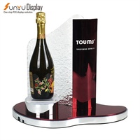 SUNYU Modèle personnalisé Casier à vin en acrylique avec base éclairée Glorifier de bouteille de LED Présentoir en surface polie
