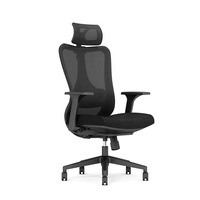 Chaise de bureau ergonomique exécutive en maille blanche confortable à dossier haut pivotant réglable en 2D