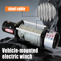 Cabrestante Eléctrico de 6000 LB y 12 V con Cuerda Sintética, Impermeable, para ATV, UTV y Rescate Todoterreno