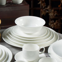 Factory Direct Home Use & Hotels Wholesale Price Cheap White Ceramic Dinnerware Set Includes Porcelain Plates Bowls Cup Kit