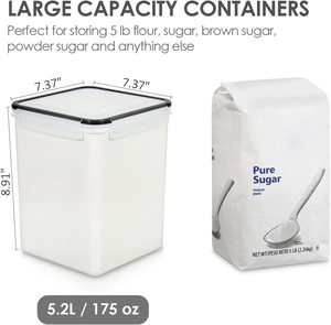 5.2L Thực Phẩm Lưu Trữ <span class=keywords><strong>Container</strong></span> Đặt Nhà Bếp Lưu Trữ <span class=keywords><strong>Container</strong></span> Cho Bột Đường Và Ngũ Cốc Nhựa Khô Kín Thực Phẩm Hộp - Product Image 2