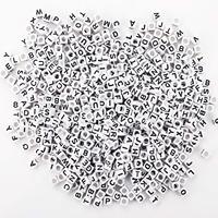 Hongzhi en Stock haute qualité A-Z carré lettre Alphabet perles 6*6mm acrylique lettre perles pour la fabrication de bijoux Bracelets