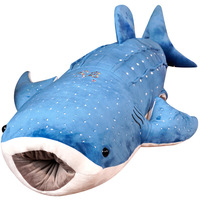 Boneka Hiu Besar Super Lembut Isi Kapas PP, Boneka Paus Laut, Bantal Boneka, Hiu Paus Kreatif