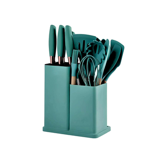 19-piece Eco-Friendly Lightweight Kitchenware Set 2025 New Style Black Pink Green Luxury Premium <b>Silicone</b> Cooking Utensils - Product Image 1
