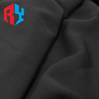 Tissu de teinture solide respirant personnalisé 67 "118gsm 100% polyester Tissu de pêche en laine noir jais pour tissu abaya arabe