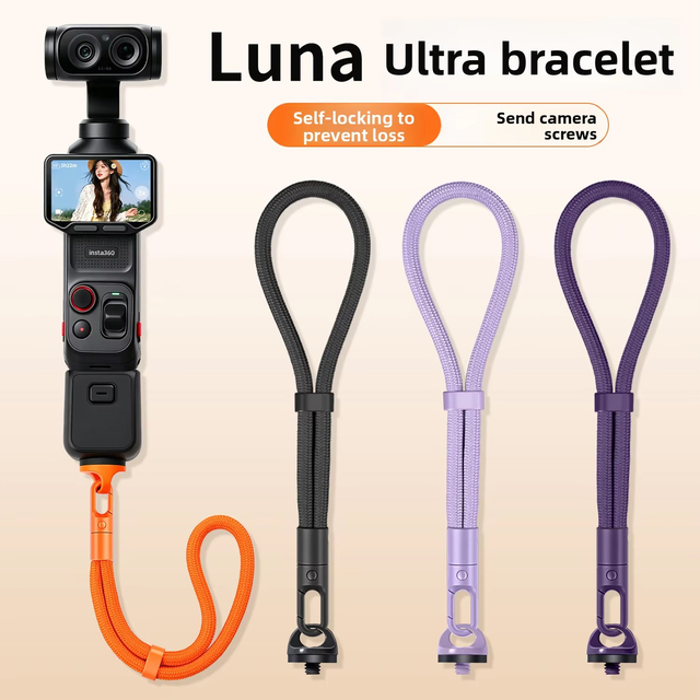 Compatible with Insta360 Luna Ultra Wrist Strap for Handheld Action Camera Self-Locking Polyester Protective Case
