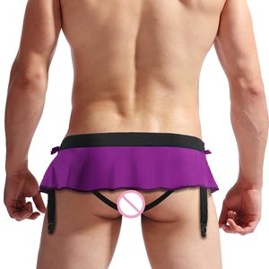 Venta al por mayor de ropa interior sexy de los hombres con ligas Tangas T-pants Culottes - Product Image 2