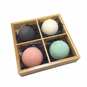 Wholesale Konjac Sponge with Coconut and Bamboo Charcoal Fiber OEM Packing Cotton Beach Towels Hemispherical Design