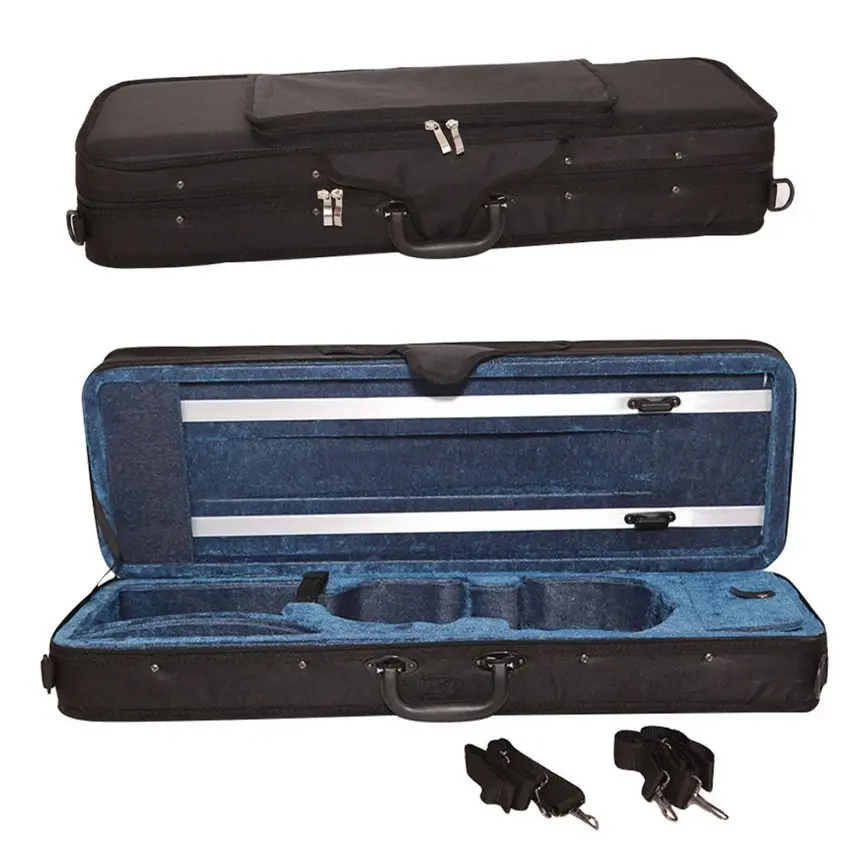 OEM Kualitas Tinggi Warna Hitam Oblong Bentuk Kotak Biola Busa Violin Casing Keras untuk Dijual