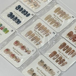 Fabricant Prix le plus bas 10pcs 3D Handmade French Tip Nails Elegant Coffin Artificial Fingers Press on Nails Wholesale - Product Image 5