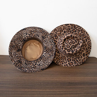 Nouvelle Arrivée 2026 – Chapeau Fedora Décontracté Tendance à Large Bord de 9 cm en 100% Laine avec Détail Métallique, Imprimé Léopard, Idéal pour Fêtes en Extérieur – Chapeau Jazz