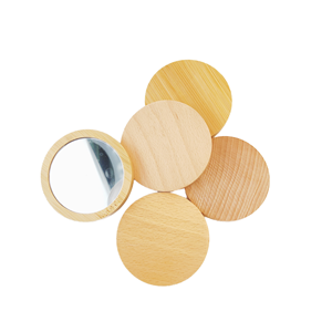 Custom Eco-Friendly Portable Logo Small Makeup <b>Mirror</b> Travel-Friendly <b>Compact</b> Pocket Mini Personalized Cosmetic Handbag Bamboo - Product Image 2