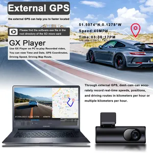 듀얼 렌즈 자동차 대시 캠 2K + 1080P 미니 WiFi DVR 야간 투시경 전면 및 후면 녹음 블랙 박스 - Product Image 5