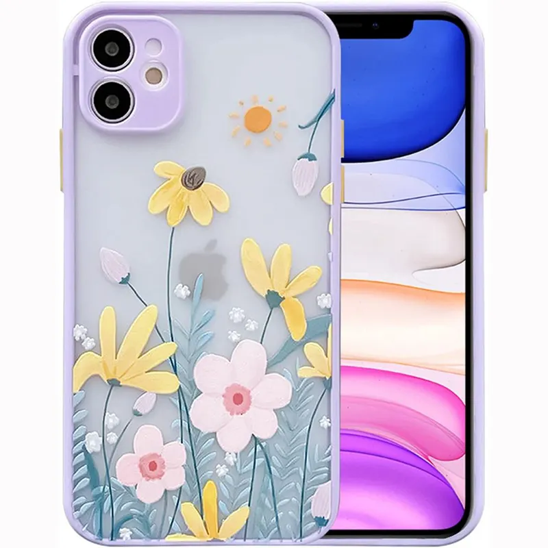 Hot Sell Smoke Phone Case Flower 2 In 1 Hard Mobile Shell Cover For Iphone 11 12 Pro Max 13 Pro Max