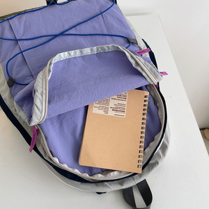 Sac à dos de cyclisme tendance pour lycéens, sac de randonnée contrasté pour pique-niques - Product Image 4