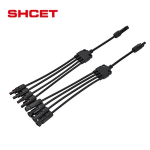 solar panels power parallel connectors dc pv branch cable diode fuse IP68 waterproof female wire plugs