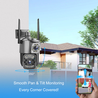 Cámara de seguridad IP V380pro HD 4G, tarjeta SIM, Wifi, lente Dual, PTZ, IA, seguimiento automático de personas, para exteriores