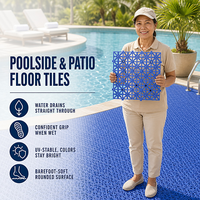 Dalles de terrasse pour piscine en vinyle, emboîtables, écologiques, imperméables, antidérapantes, avec drainage, pour bord de piscine