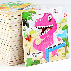 Rompecabezas de Madera <span class=keywords><strong>ZOYO</strong></span> MBB-9 Piezas, Diseño de Dibujos Animados, Dinosaurios, Animales, Transporte, Aprendizaje Temprano para Niños, Embalaje Impreso, Venta al Por Mayor - Product Image 3