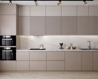 CBMMART Meubles de cuisine modulaires haut de gamme en contreplaqué, comptoir en marbre, robinet, designs modernes et luxueux, prix d'usine