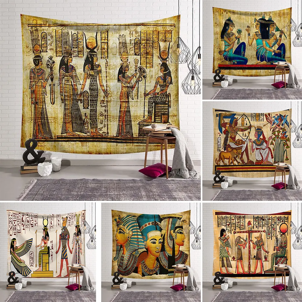 Serie egipcia antigua pintura abstracta hogar colgar tela tapiz colgante de pared