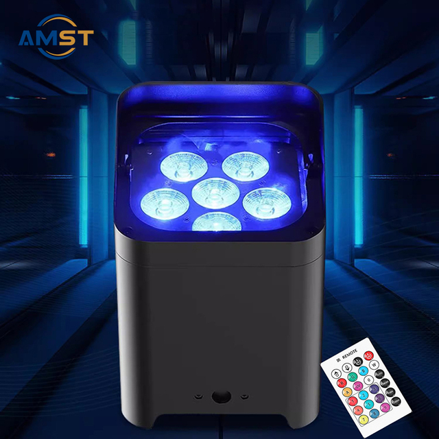 New 6x15W RGBW 6-in-1 LED Par Cans Uplights Battery Wireless With DMX 512 Controller for DJ Disco Stage Performance Concert