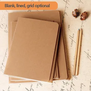 Caderno Kraft personalizável para estudantes, caderno de capa mole escolar A5, agenda, diário, impressão de diário