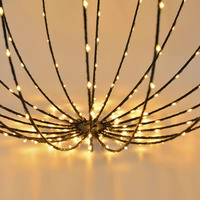 Boule de lumière LED suspendue pour jardin de noël 160 LED 12 grandes sphères de cadre en fer avec 8 modes de scintillement
