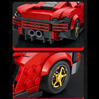 Juego de bloques de construcción de coche de velocidad a escala 1: 24 para niños y adultos, juguete técnico de bloques de construcción con 306 piezas de Ferrared Daytona
