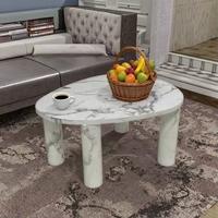 Table basse ovale moderne de luxe en MDF avec autocollant 3D, mobilier pour la maison, salle à manger, école, chambre, hôtel, style minimaliste