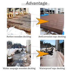 Hiện đại ngoài trời 3D dập nổi woodgrain chống trượt không thấm nước <span class=keywords><strong>WPC</strong></span> Composite decking cho vườn - Product Image 4