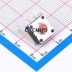 TC-1010F-5-260G Tactile Switch Through hole Component (THT) Switch Single Pole Single Throw Round Button 2.6N Through Hole - Product Image 1