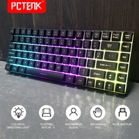 Yeni En Popüler Membran LED RGB USB Type-C İnce Arkadan Aydınlatmalı Su Geçirmez Plastik Mini Oyun Kablolu Klavye