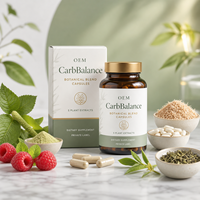 Cápsulas Botánicas Carb Balance con Extracto de Frambuesa, Extracto de Hoja de Morera, Extracto de Té Verde, Extracto de Frijol Blanco
