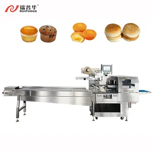 Cupcake muffin cake automatic multipack horizontal packaging machines for burger bread donut group package