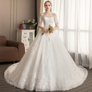 Ethereal Forest Inspired Wedding Dress 2026 New Style Slimming White Off Shoulder Bridal Gown With Train Ball Gown Empire - Product Image 3