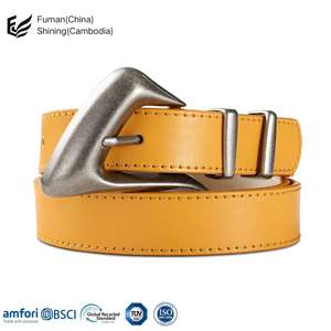 2024 versión coreana cinturón de cuero de vaca informal para mujer 100% Bypass con hebilla de aleación cabeza en capas estilo Simple - Product Image 3