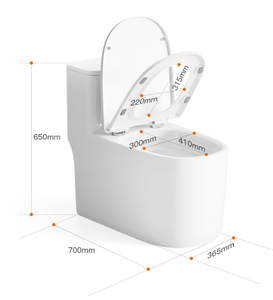 โถสุขภัณฑ์แบบสองชิ้น เซรามิก ระบบกดน้ำสองปุ่ม สำหรับห้องน้ำในบ้าน - Product Image 5