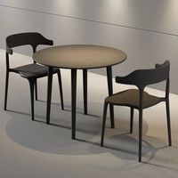 Ensemble table et chaises d'extérieur en métal moderne avec structure en acier au carbone, résistant à l'eau et à la rouille, idéal pour les patios, les salons de thé et les balcons