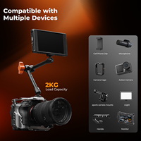 K&F CONCEPT MS32 Bras Magique 9,8 pouces + Ensemble de Pinces Robustes Simplifiées en Alliage d'Aluminium Pliable Format Compact Anti-desserrage