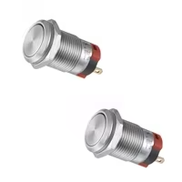Interrupteur à bouton-poussoir métallique 12 mm, étanche IP65, momentané ou à enclenchement, en acier inoxydable nickelé, 3V-220V, commande industrielle 1NO