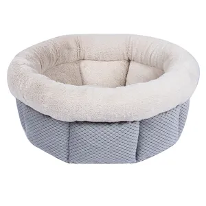 Wholesale Manufacturer's Soft Winter Warm Round Pet Nest Plush Memory Foam Mat For Cats And Dogs Deep Snooze Cat And Dog Bed