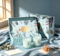 Coffret Cadeau Élégant de Bougies en Cire de Soja et Diffuseurs à Bâtonnets pour Diwali, Ramadan, Mariages et Fêtes – Désodorisant et Décoration de Bar Souvenir