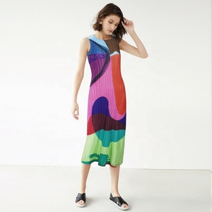 Casual Plus Size Slim Gradient Summer <strong>Blue</strong>, Gray, Yellow Long-sleeved <strong>Dress</strong> - Product Image 3