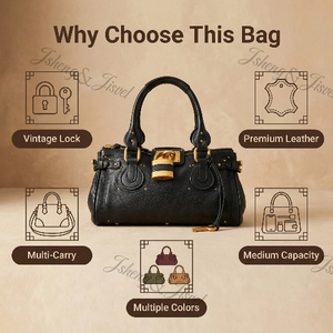 Bolso de Mano Retro de Lujo con Cierre - Moda Femenina de Verano con Herrajes Dorados |   Diseño Clásico de Candado Ligero, Espacioso y Atemporal de los Años 2000 - Product Image 2